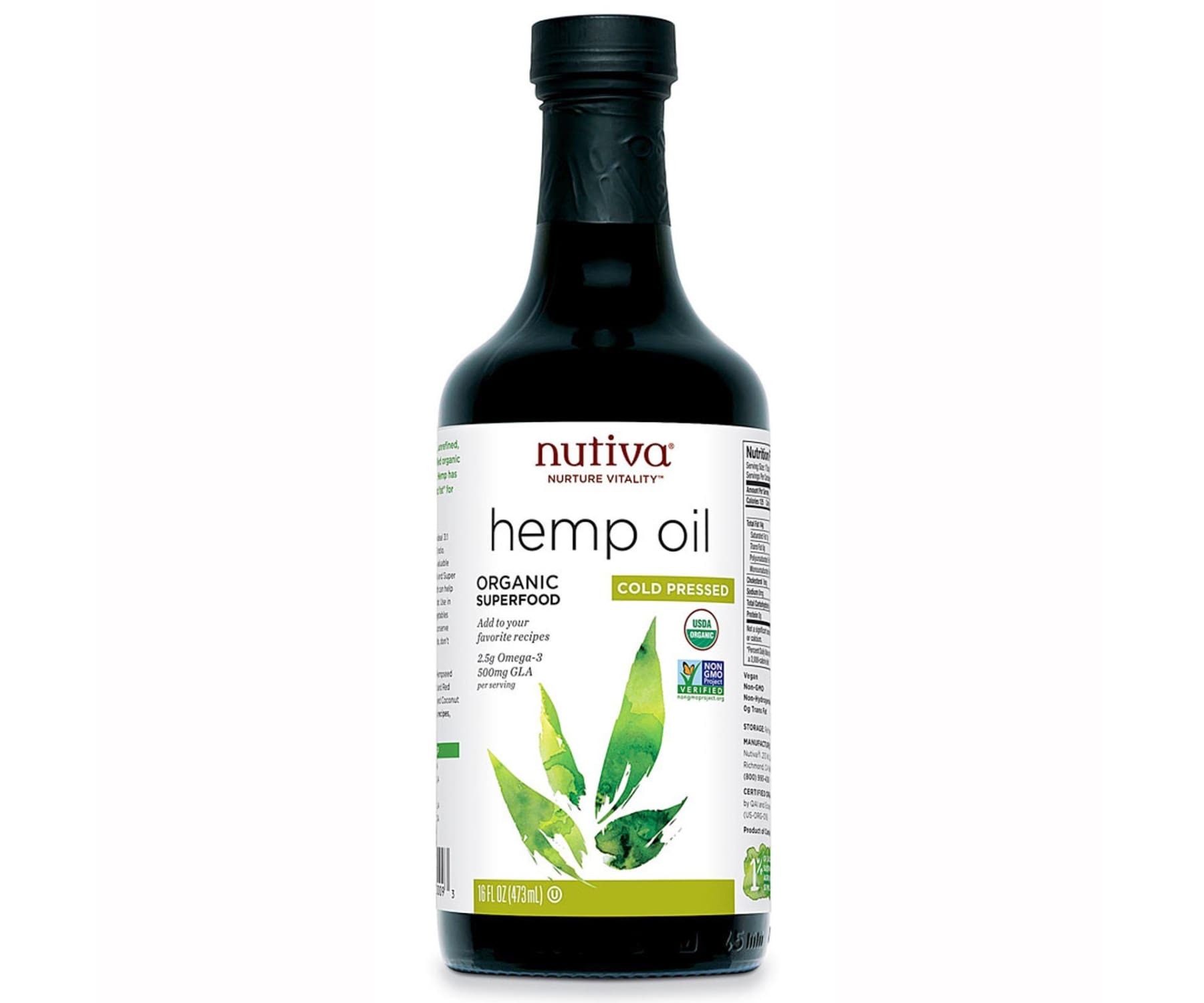 Hanf und Hemp - Nutiva Bio Hanföl kaltgepresst - 473ml - Küche