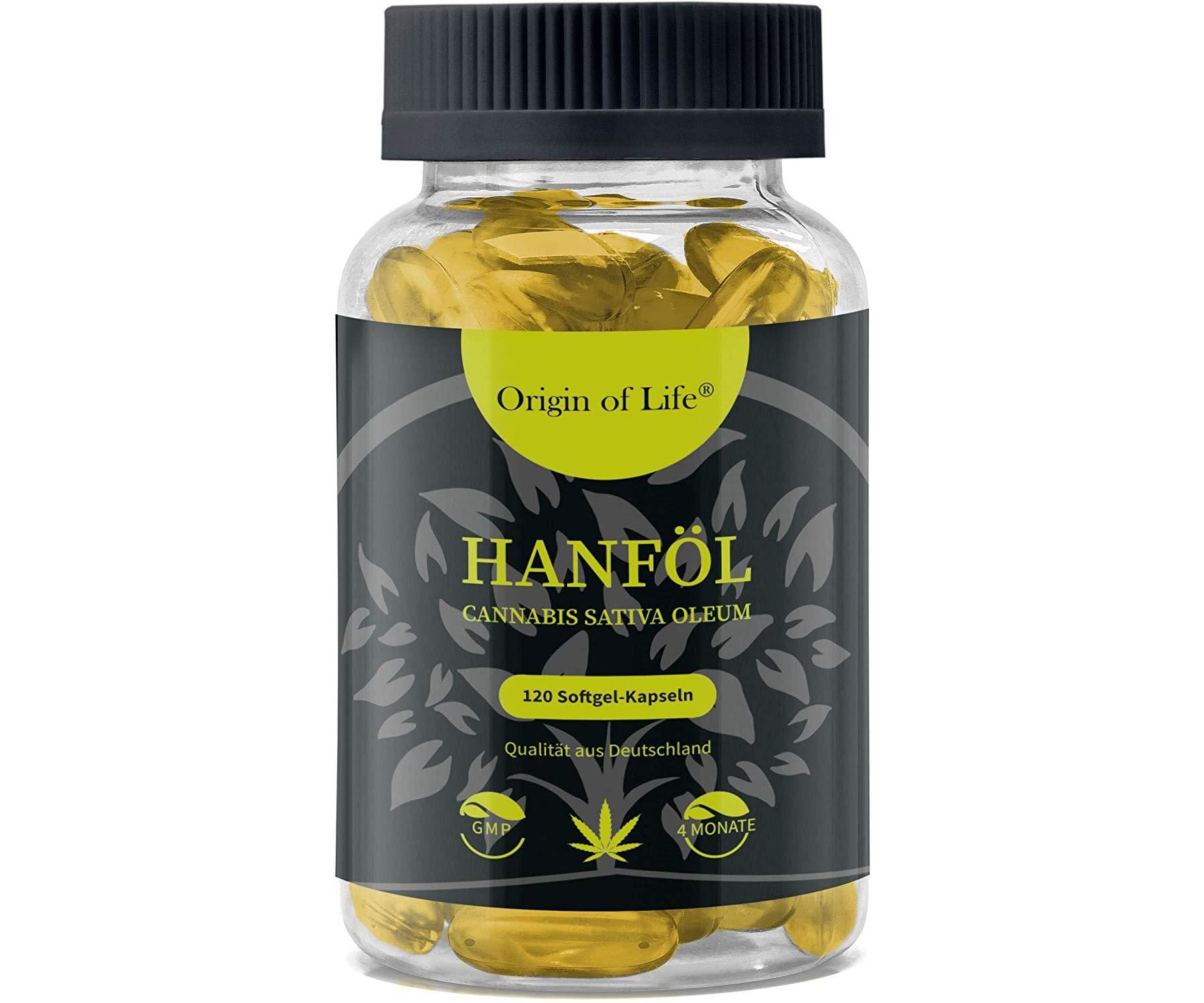 Hanf und Hemp - Origin of Life HANFÖL 120 Kapseln Cannabis Sativa