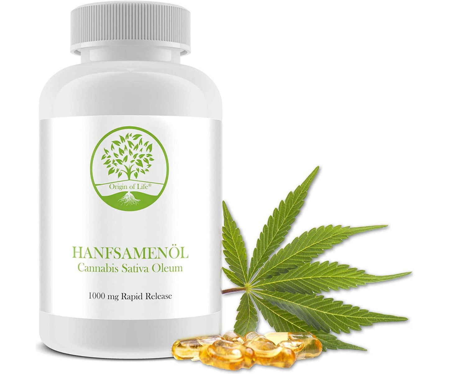Hanf und Hemp - Origin of Life Hanföl 180 Softgel Kapseln à 1000mg