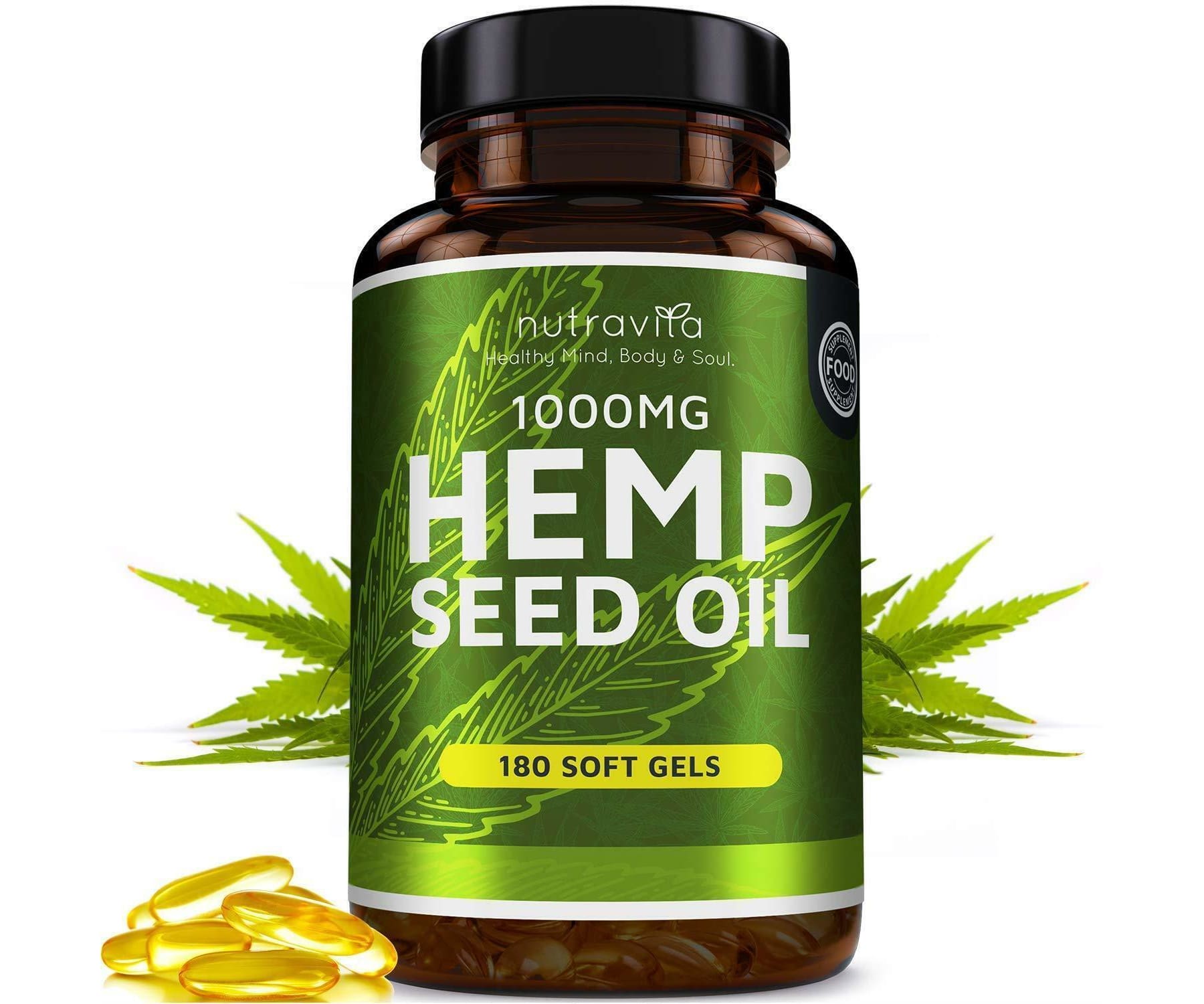 Hanf und Hemp - Original Nutravita Hanfsamenöl 1000Mg 180 St. Cannabis Sativa
