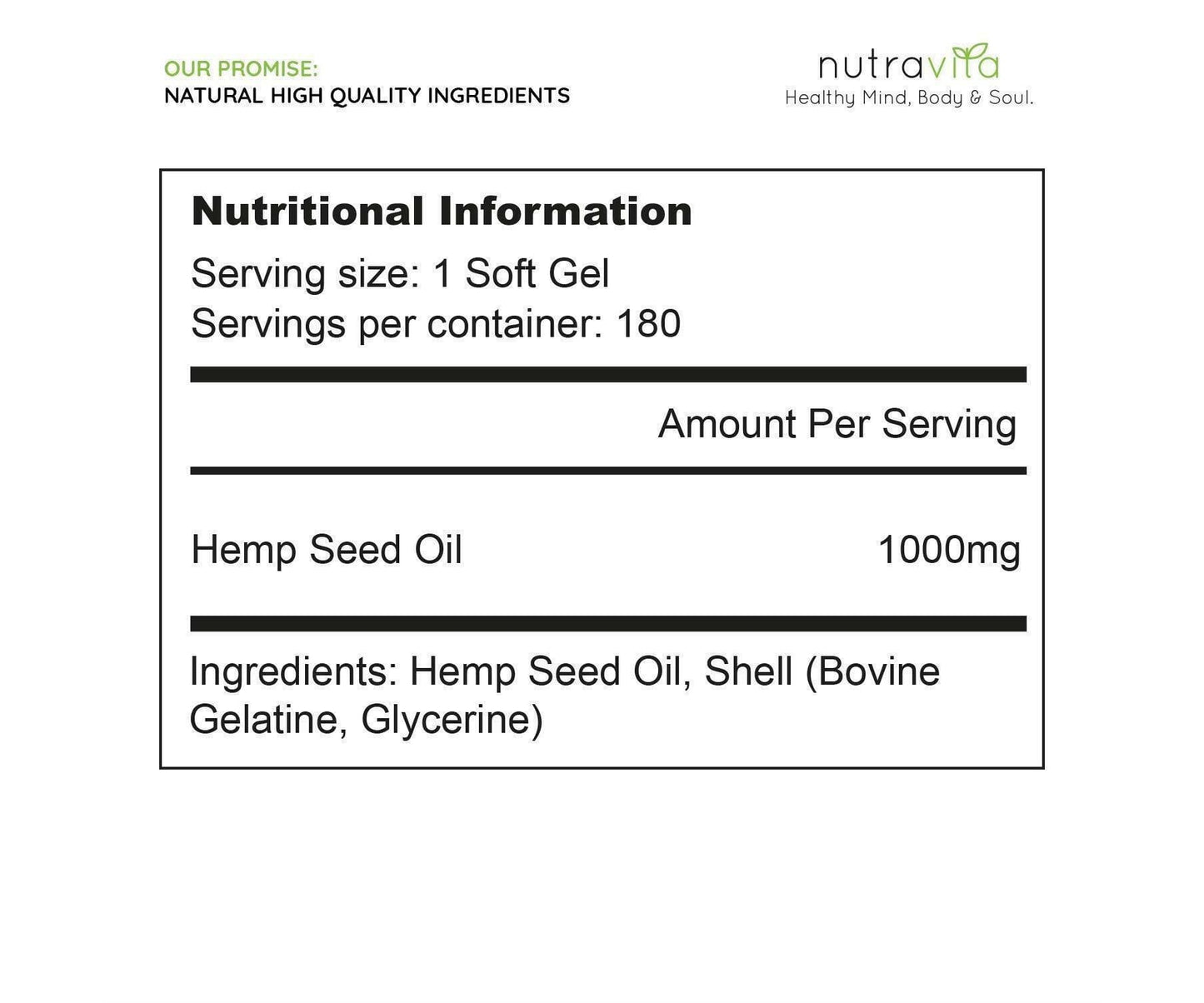 Hanf und Hemp - Original Nutravita Hanfsamenöl 1000Mg 180 St. Cannabis Sativa