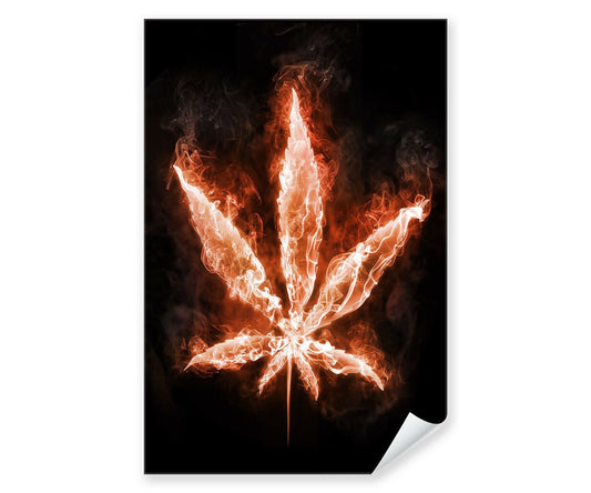 Hanf und Hemp - Postereck Poster 0454 Hanfblatt in Flammen