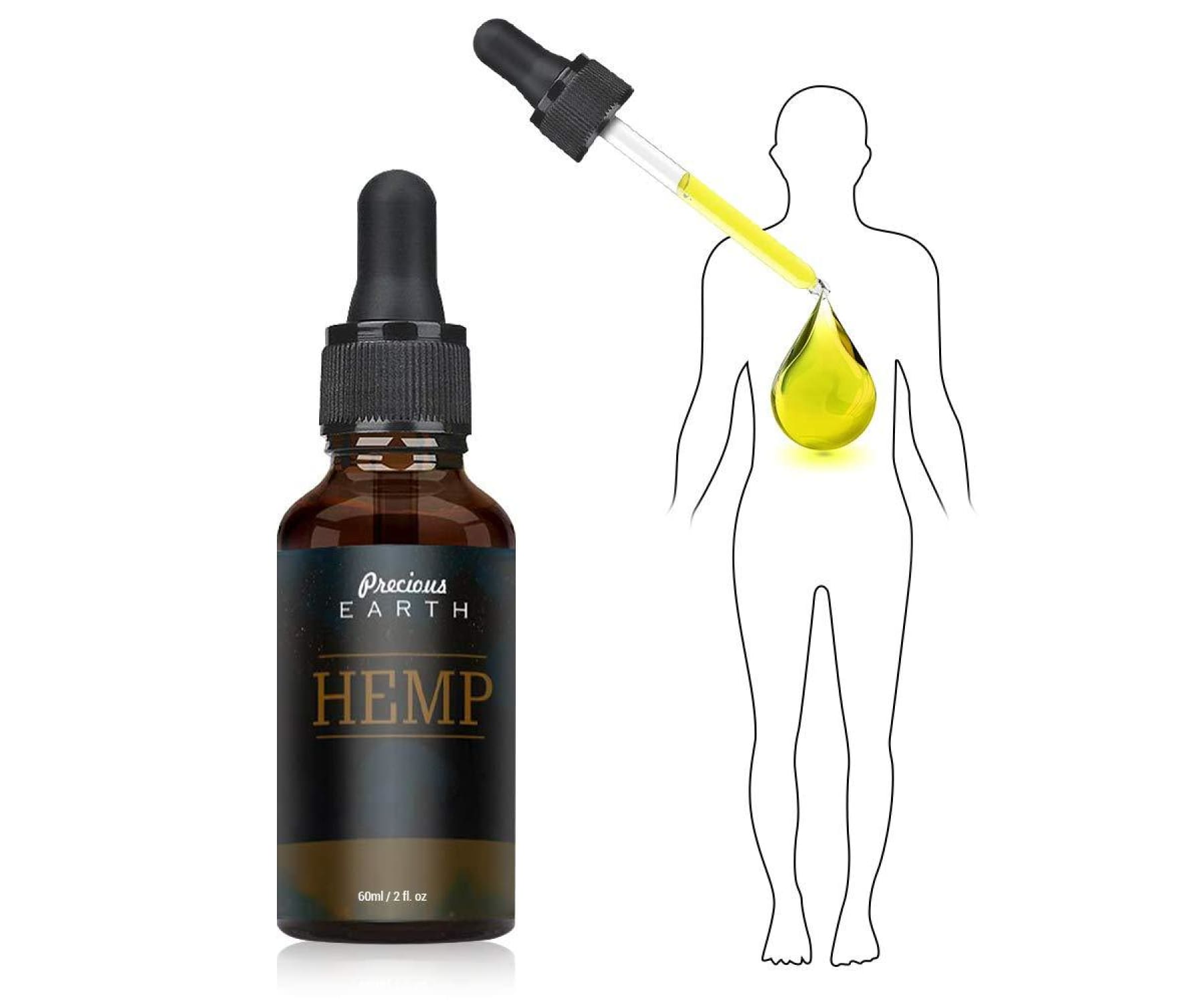 Hanf und Hemp - PRECIOUS EARTH Hanföl - 83% - 50000mg - 60ml Tropfen