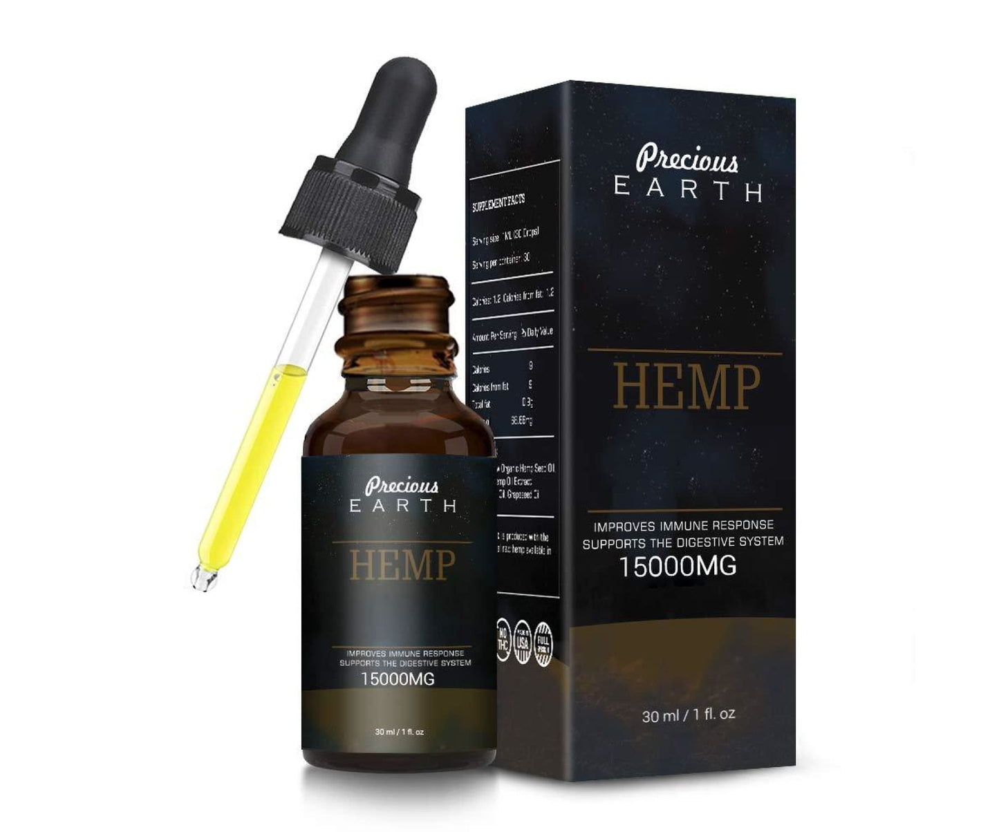 Hanf und Hemp - Precious Earth Hanföl Essential Oil HÖCHSTDOSIERT à 15.000mg 30ml