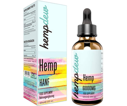 Marke: Hempdew - Premium Hanf Natur Öl à 60.000mg - Omega 3-6-9