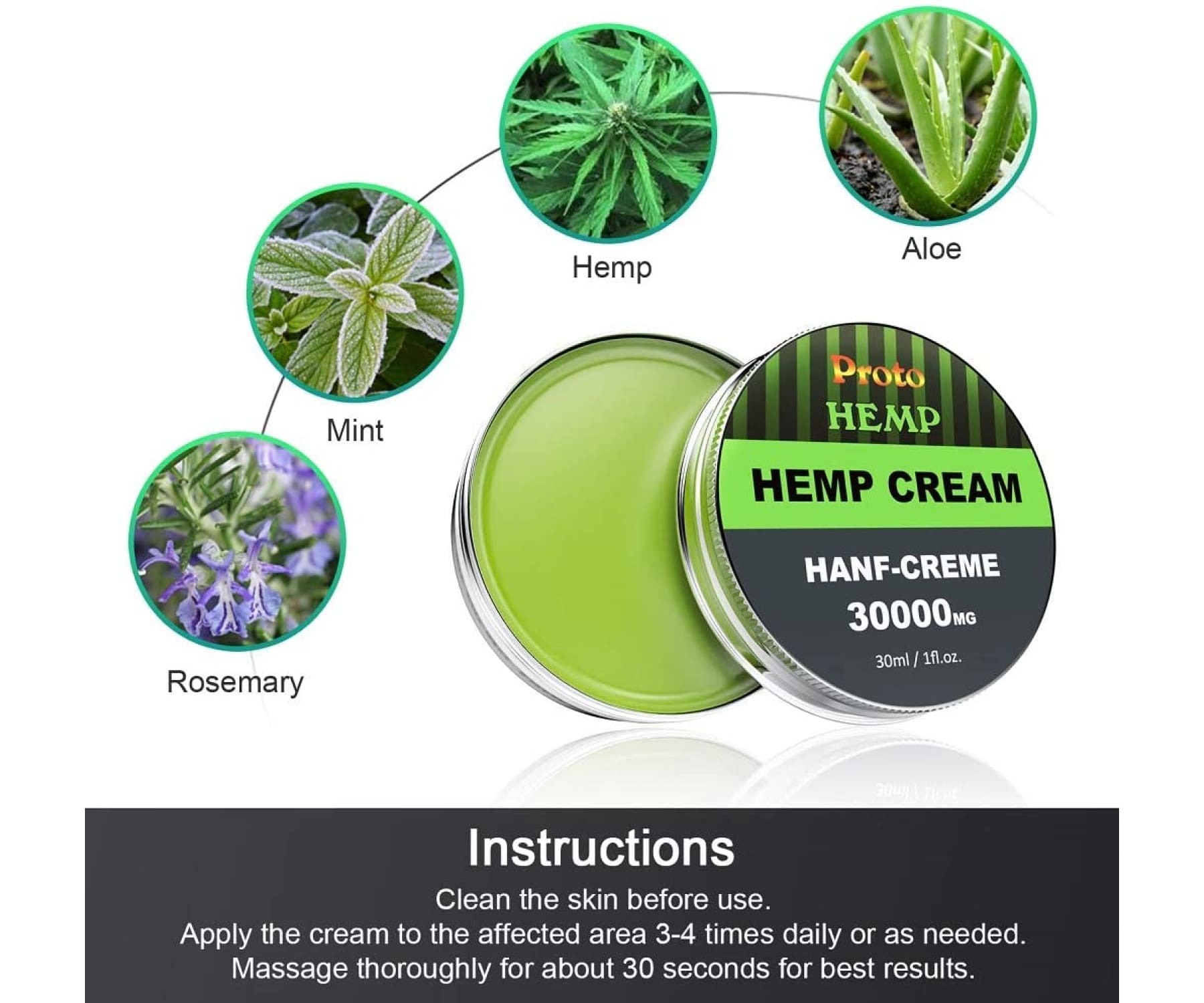 Hanf&Hemp - ProtoHemp natürliche Hanf Creme 30ml