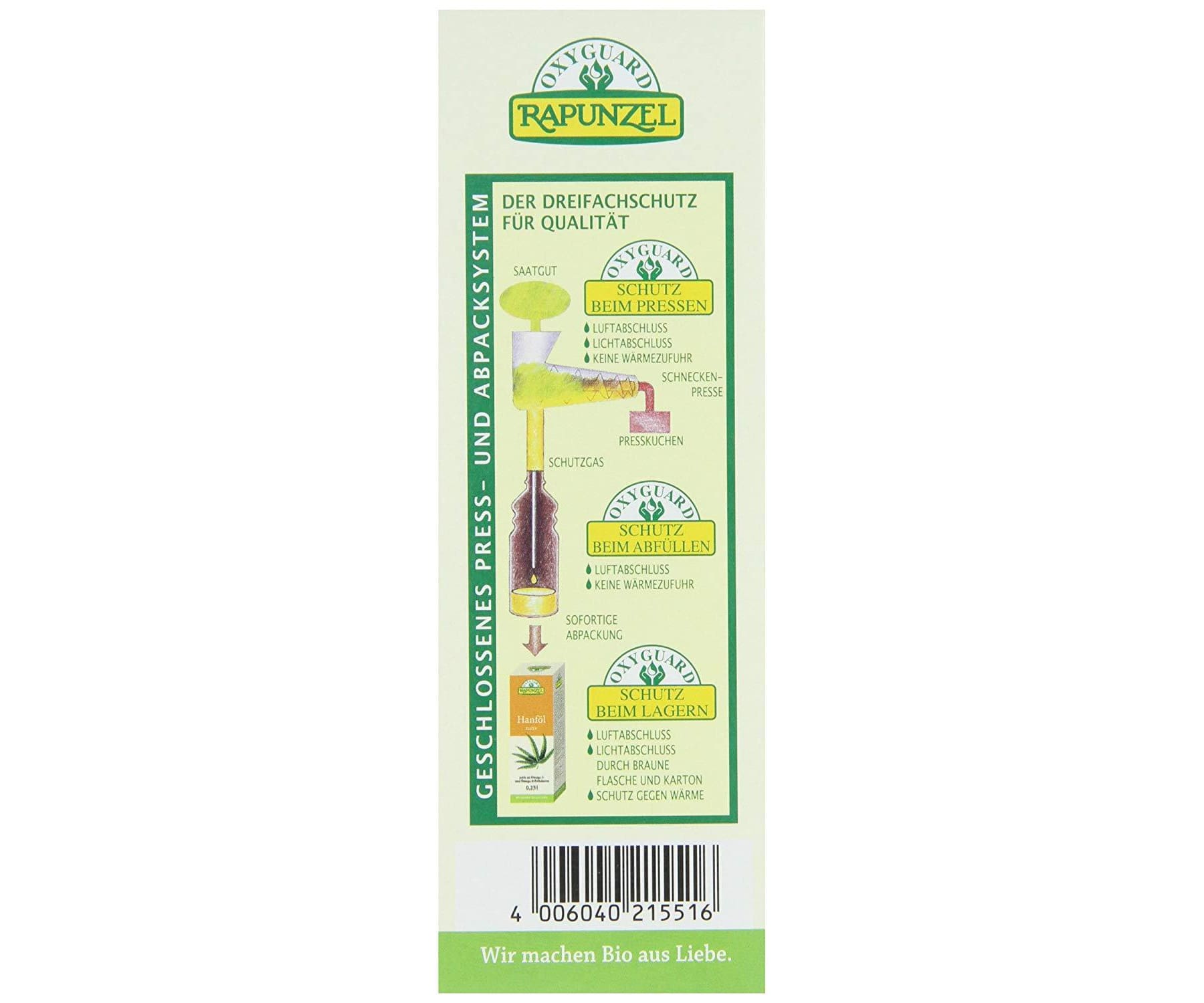 Rapunzel - Rapunzel Hanföl nativ - 250 ml - Bio - Küche Kochen Speiseöl - Fettsäuren