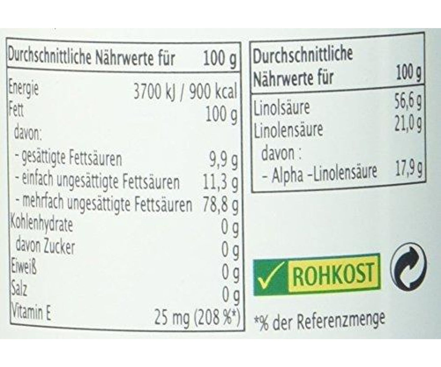 Rapunzel - Rapunzel Hanföl nativ - 250 ml - Bio - Küche Kochen Speiseöl - Fettsäuren