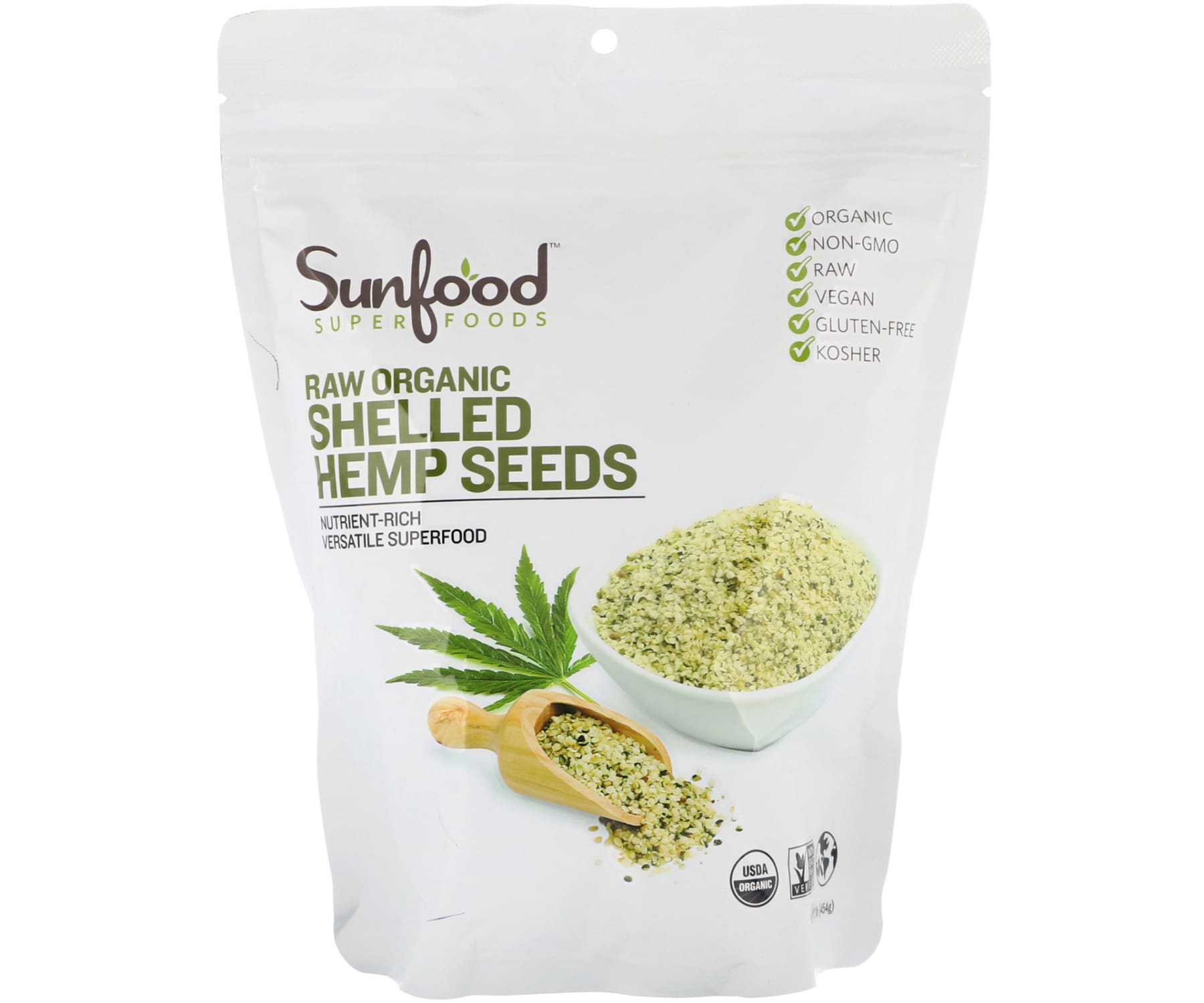 Sunfood - Sunfood Raw Oganische Hanfsamen - 454 g