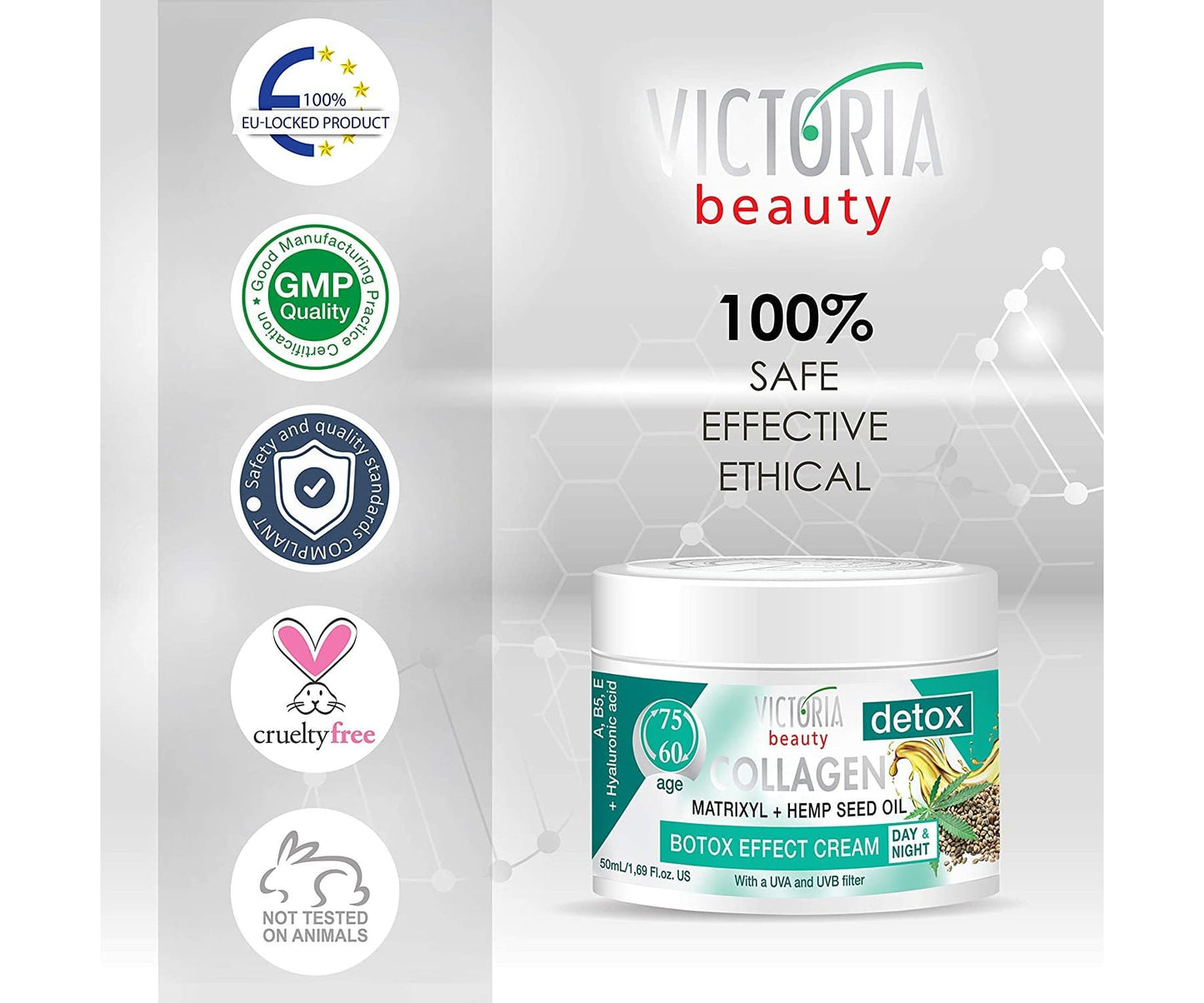 Hanf und Hemp - Victoria Beauty – Kollagen Creme mit Hanföl und Matrixyl 50ml