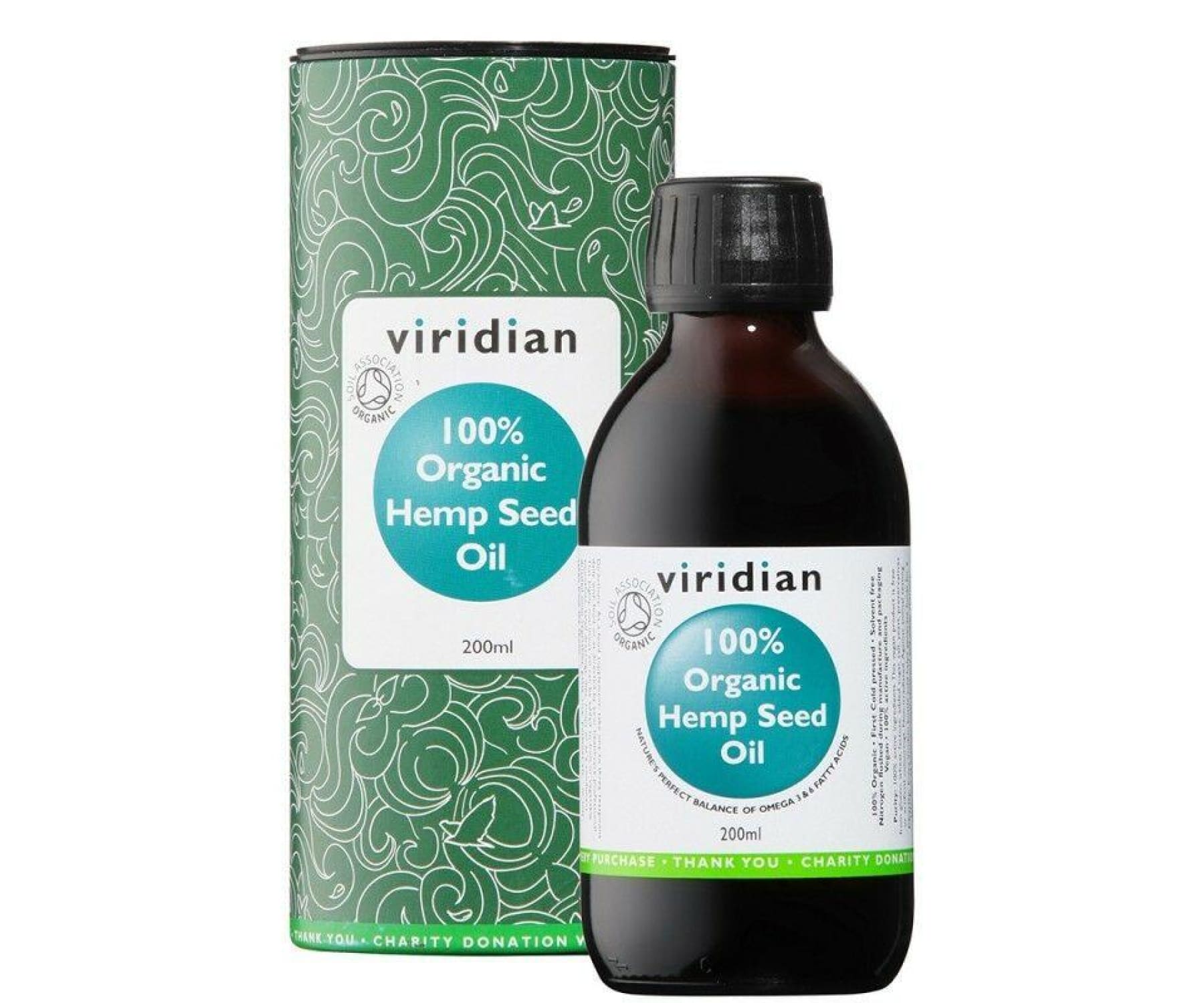 Hanf und Hemp - Viridian 100% Organisches Hanfsamenöl 200ml