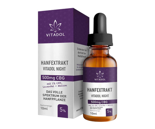 Hanf und Hemp - Vitadol Night Hanfextrakt mit 5% CBG 1% CBD Aroma-Öl